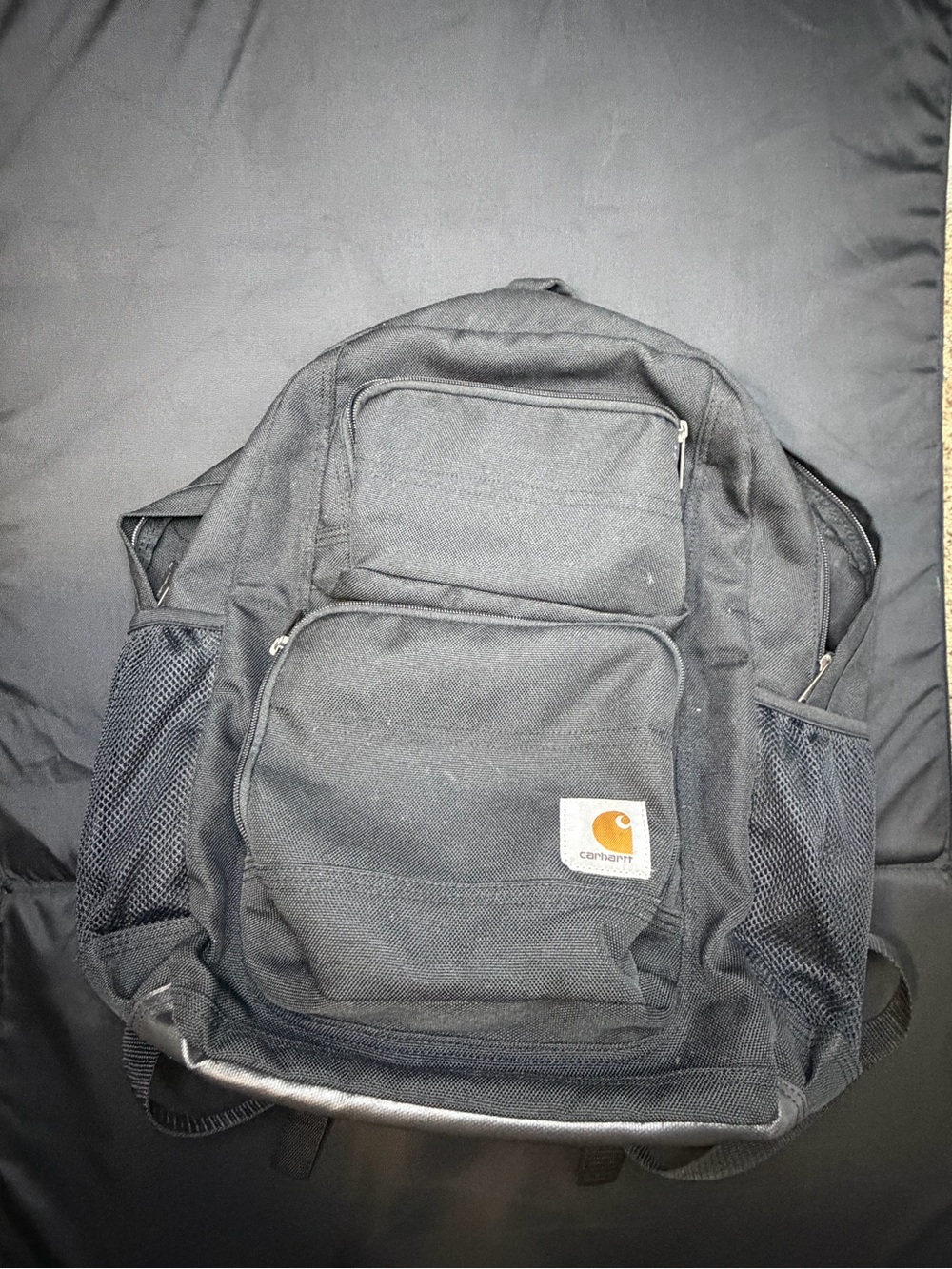 Carhartt Black Canvas Backpack with Front Pockets